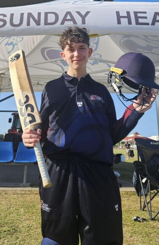 Matthew Logan has been one of the pre-eminent run scorers in Mackay junior cricket this summer. Picture: Mackay-Whitsunday Cricket Facebook.