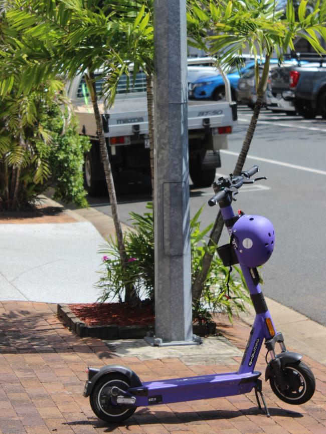 An e-scooter on MacAlister Street, Mackay, Picture: Andrew Kacimaiwai