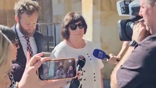 Raelene Polymiadis leaves court after pleading guilty to failing to comply with her bail conditions. Picture: Sean Fewster