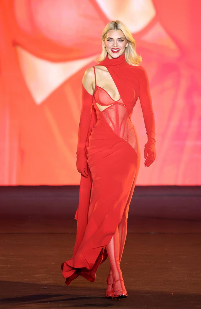 Kendall Jenner walked the runway at Paris Fashion Week in September in a stunning red gown. Picture: Pascal Le Segretain/Getty Images