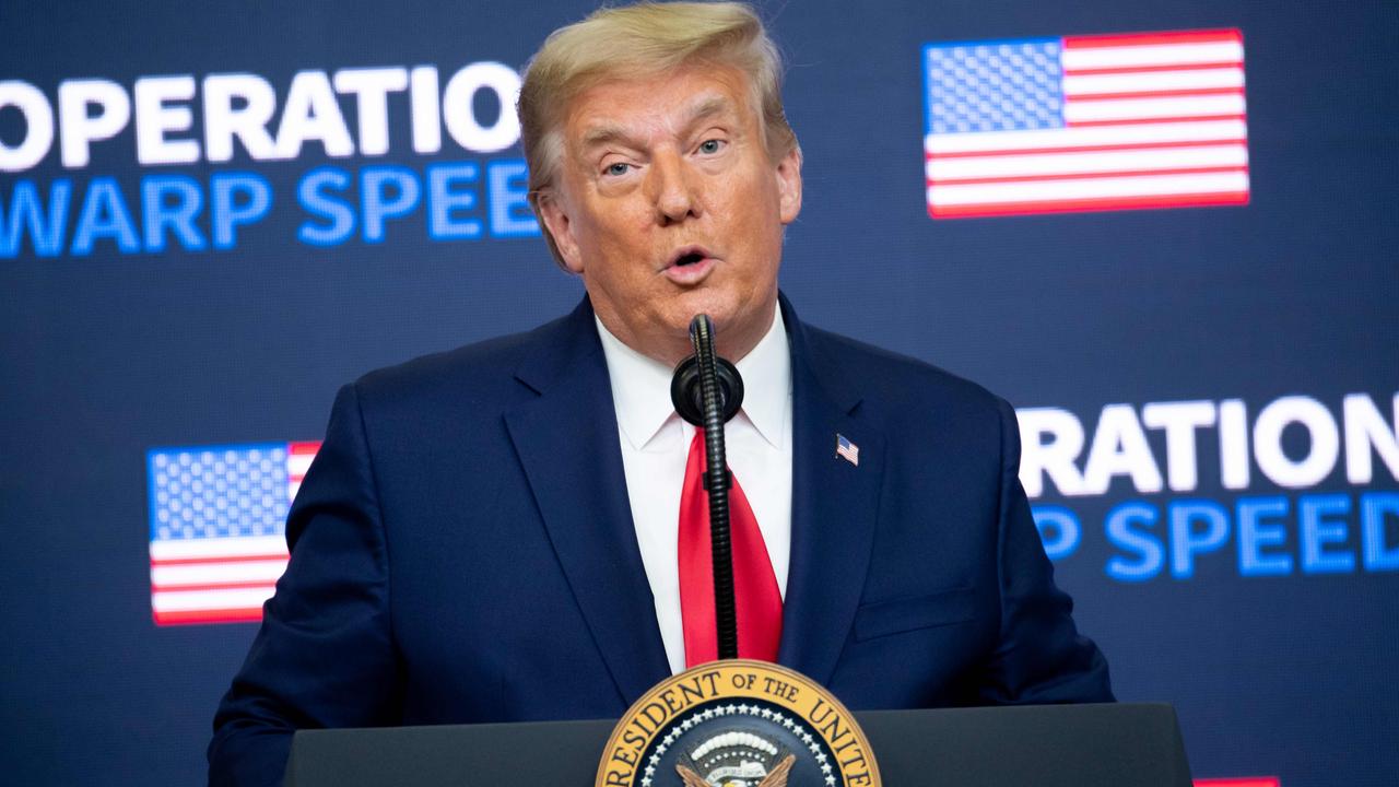 Donald Trump speaking on Tuesday. Picture: Saul Loeb/AFP