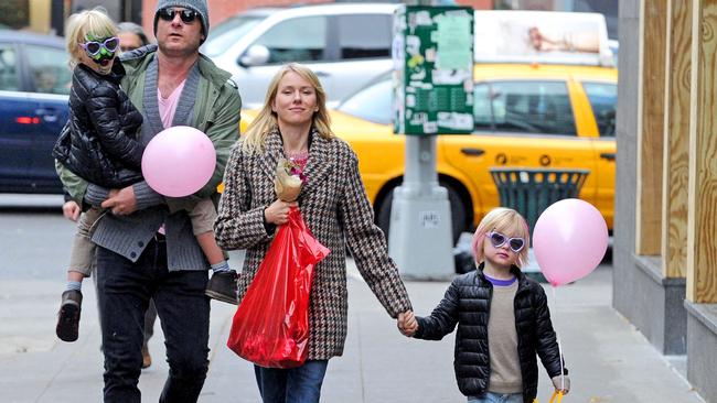 Liev Schreiber and Naomi Watts with their kids. Picture: Mario Magnani/Bauer-Griffin/FilmMagic