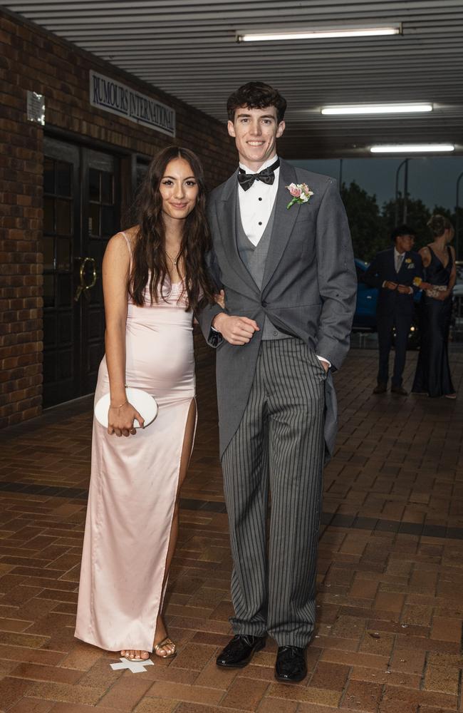 Paris Orr partners Taj Gordon to the Toowoomba Grammar School formal at Rumours International, Wednesday, November 13, 2024. Picture: Kevin Farmer