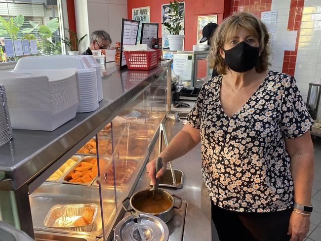 Henny Penny area manager Bronwyn Nott filling in at the Marketown store because of staff shortages.