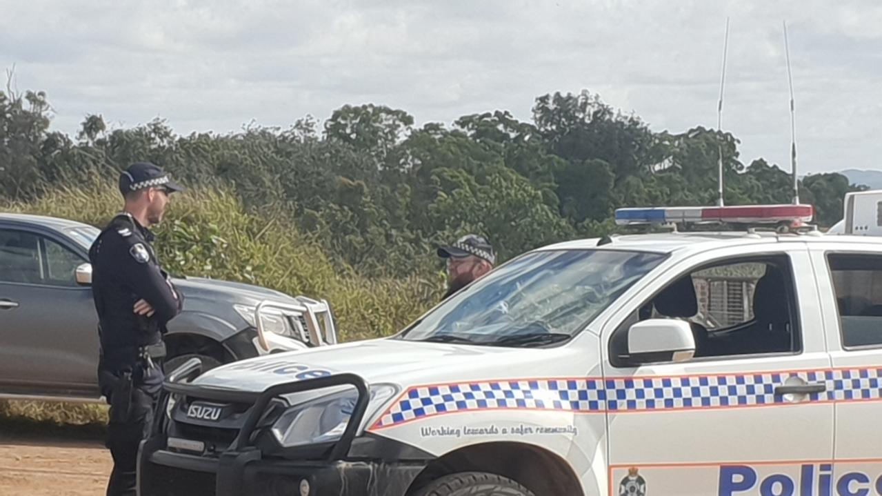 Police remain at the scene of the Wednesday, July 14, 2021 pineapple farm death. The incident occurred at Lake Mary Pines in Bungundarra.