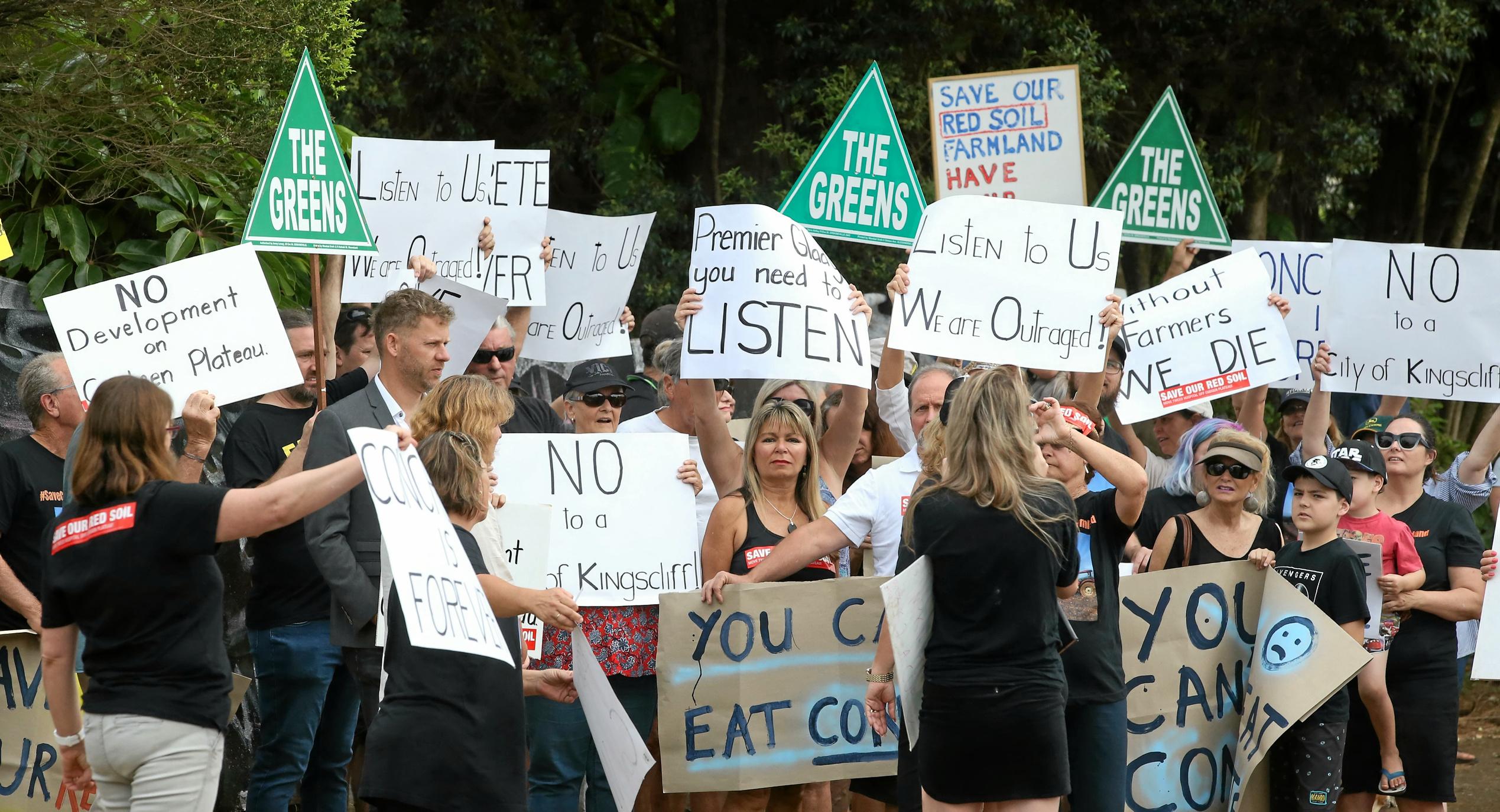 protest outside the site of the new Tweed Valley Hospital at Cudgen. Photo Scott Powick. Picture: Scott Powick