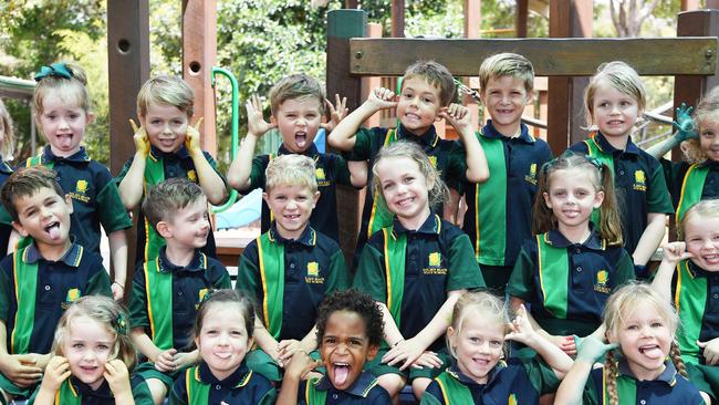 MY FIRST YEAR: Funny faces. Golden Beach State School Preps. Picture: Patrick Woods.