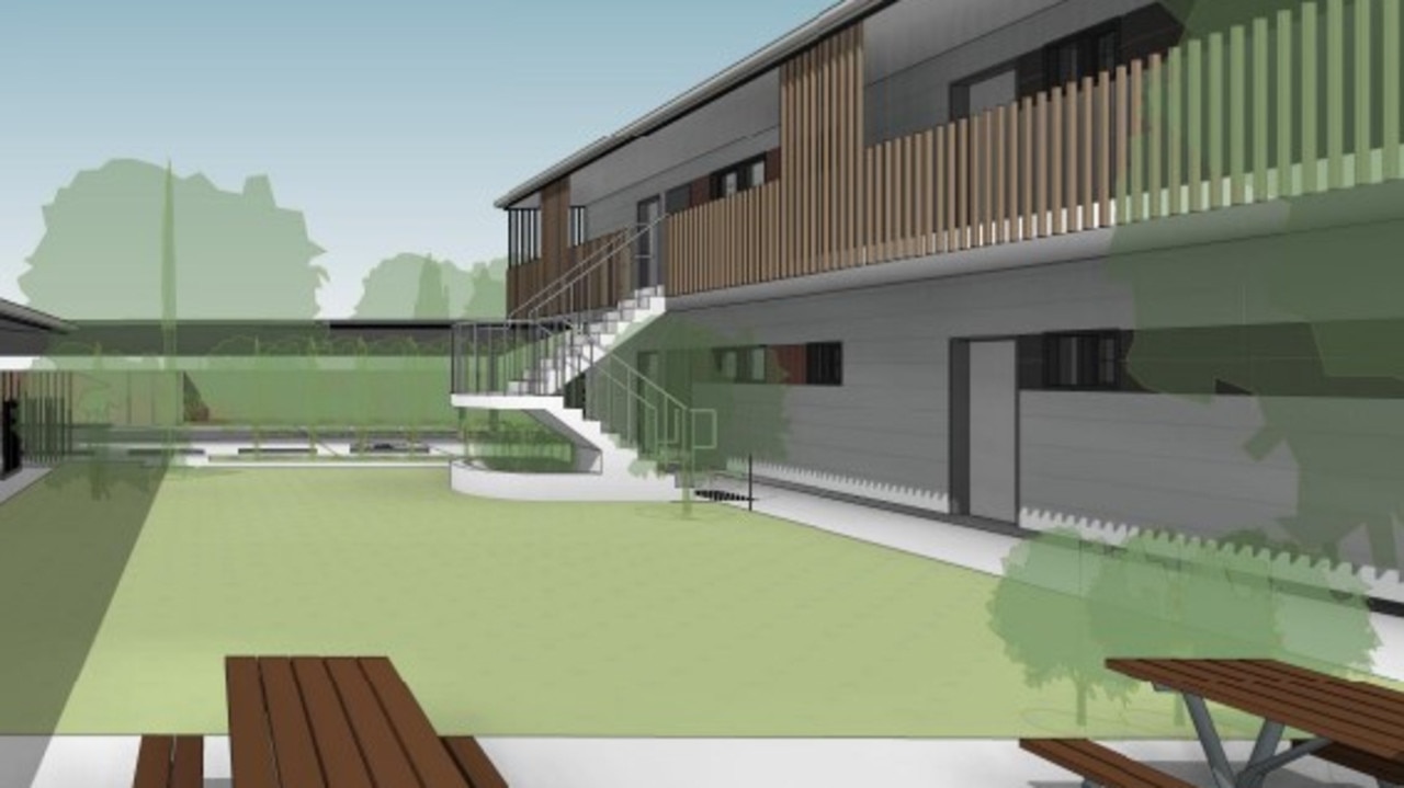 Artist impressions of a social housing complex proposed by BlueCHP in Bells Creek. Photo: Idea Architecture