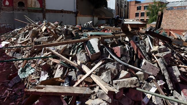 The site where the Corkman Irish Pub stood after the unlawful demolition of the 159-year-old building. Picture: Tracey Nearmy