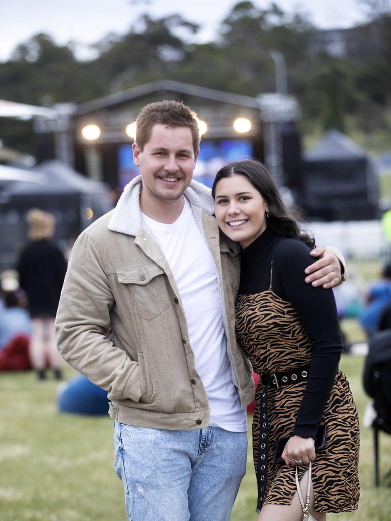 Jack Nankivell of Queenstown and Izabella Ortiz of Somerset at the Veronicas concert, Hobart. Picture Chris Kidd