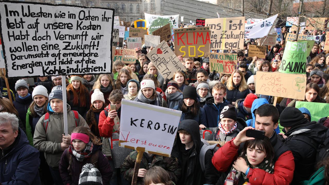 Striking high school students march to protest for a more effective government climate change policy on January 25, 2019 in Berlin, Germany. Picture: Omer Messinger/Getty Images