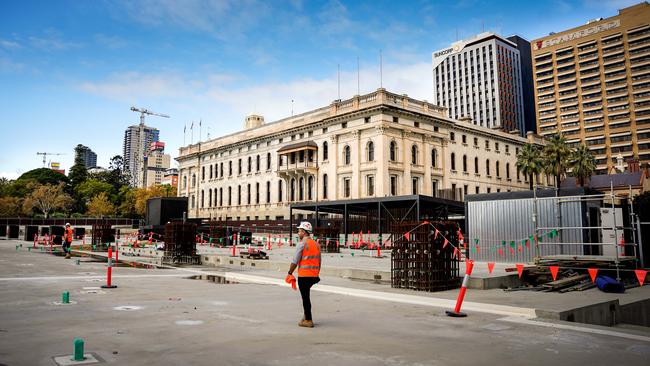 Festival Square works in preparation for tower construction in the “coming weeks”. Picture: Mike Burton