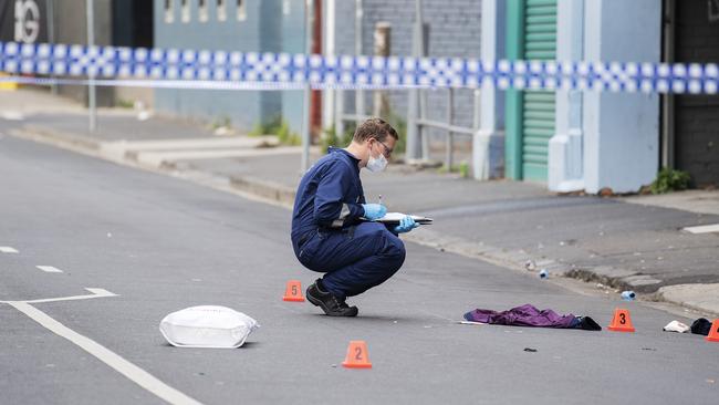 Victoria Police at the scene of a multiple shooting outside Love Machine nightclub in Prahran. Picture: (AAP Image/Ellen Smith) NO ARCHIVING