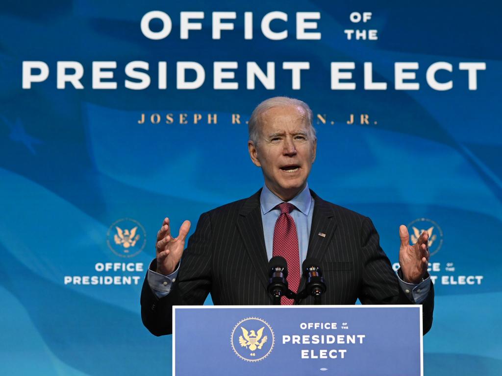 Joe Biden plans to work more closely with US allies in confronting China. Picture: Jim Watson / AFP