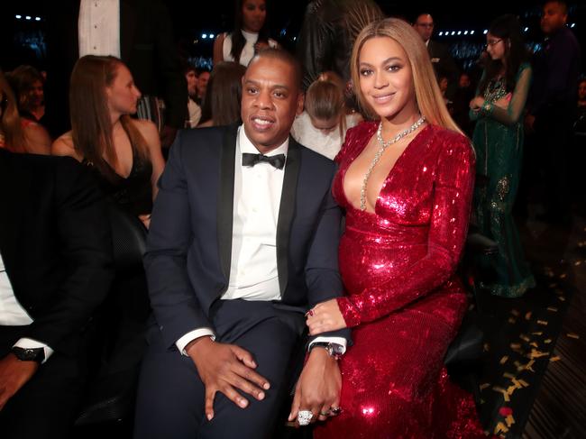 Jay-Z and Beyonce during The 59th GRAMMY Awards at STAPLES Center on February 12, 2017 in Los Angeles, California. Picture: Getty