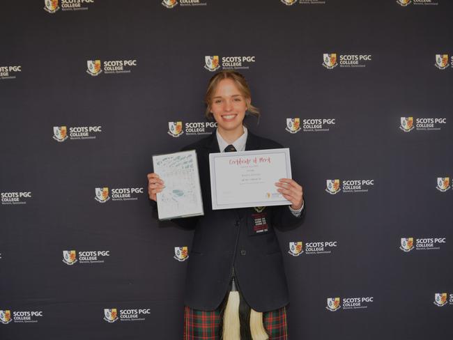 Scots PGC College Dux recipient Alexis Zerner at awards day on November 16, 2023.