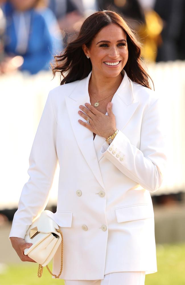 The Duchess of Sussex wears Valentino at the 2022 Invictus Games. Picture: Chris Jackson/Getty Images for the Invictus Games Foundation