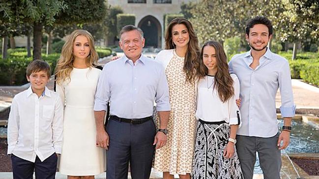 Her Majesty Queen Rania Al Abdullah of Jordan says being a queen is like any other job. Pictured (from left): Prince Hashem, Princess Iman, King Abdullah II, Queen Rania, Princess Salma and Prince Hussein. Source: Instagram