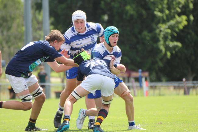 Ballymore Cup rugby action at the Albany Creek Brumbies Junior Rugby Union Club on Friday, April 12, 2024.