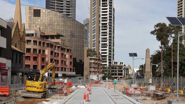 Constructions sites around Parramatta, including the light rail at Camellia have ground to a halt. Picture: David Swift