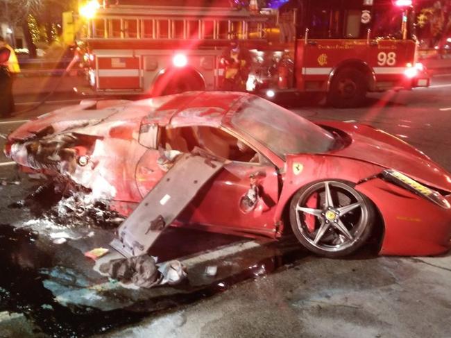 The Ferrari had been rented for the weekend. Picture: Chicago Fire Department