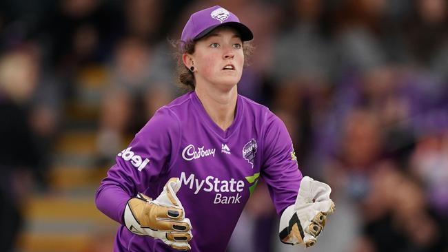 Emily Smith was suspended in 2019 for posting Hobart Hurricanes’ line-up on Instagram about an hour before its scheduled release. Picture: Scott Barbour