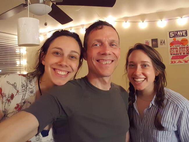 Joe Gagnon with his two grown up daughters.