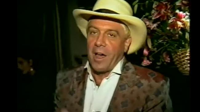 Molly Meldrum sported peroxide blond hair underneath his customary cowboy hat.