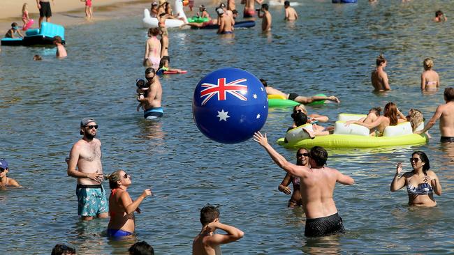 People enjoying Australia Day on the water at Manly Cove. Picture: Troy Snook