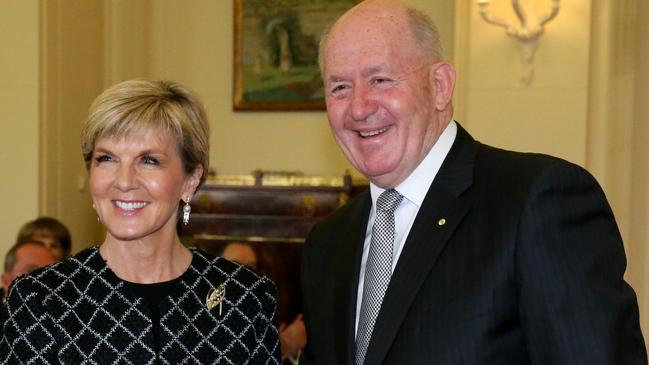 Julie Bishop is tipped to replace Peter Cosgrove as Governor General. Picture: AFP.