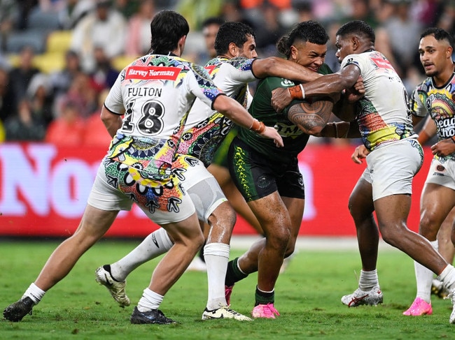 Willison had a breakout game for the Māori All-Stars in February 2024, scoring a try in their loss to the Indigenous All Stars. Picture: Getty Images