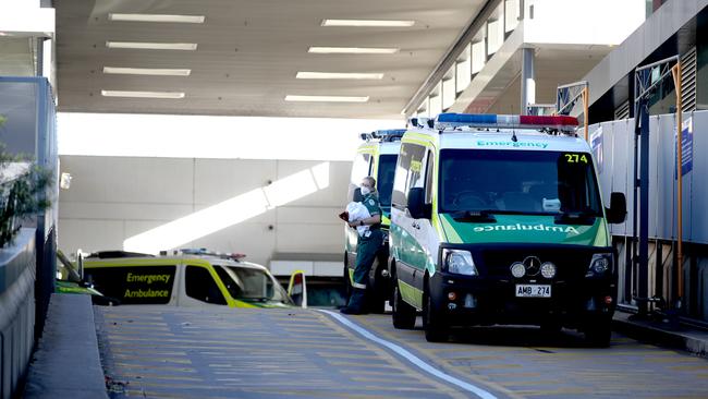 Ambulances at the Flinders Medical centre, April 2022. Picture: NCA NewsWire / Kelly Barnes