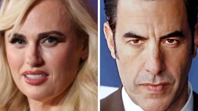 Rebel Wilson and Sacha Baron Cohen.