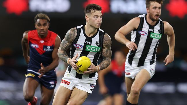 Collingwood is 1-1 at the Gabba and will play its next four matches there. The Magpies are not scheduled to visit Metricon Stadium in 2020. Picture: Michael Klein