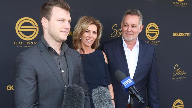 Boxer Jeff Horn with the Graces at the launch. Picture: Mike Batterham