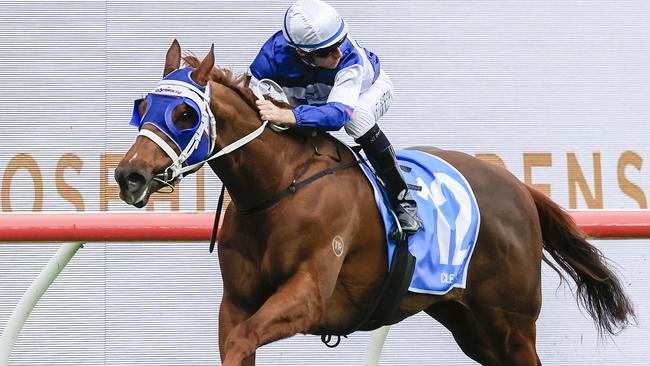 SYDNEY, AUSTRALIA - SEPTEMBER 24: Tommy Berry on Quality Time looks back as he wins race 3 the Cleanaway Handicap during Sydney Racing at Rosehill Gardens on September 24, 2022 in Sydney, Australia. (Photo by Mark Evans/Getty Images)