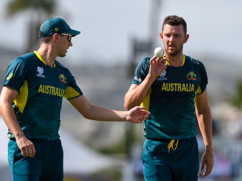 Pat Cummins and Josh Hazlewood have been ruled out for the Chamions Trophy. Picture: AFP