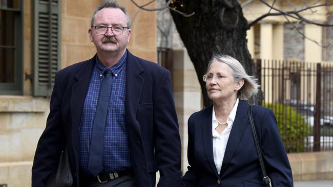 Greg, left, and Annabel Digance, right, outside court. Picture: NCA NewsWire / Naomi Jellicoe.