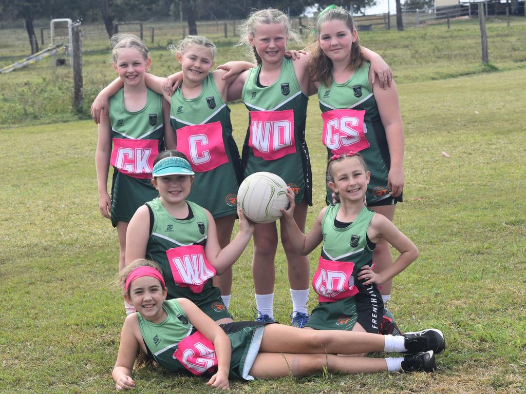 On court at the Cap Coast Junior Netball Carnival at the Barmaryee Multi Sports Precinct, Yeppoon, on August 11, 2024. Photo: Pam McKay
