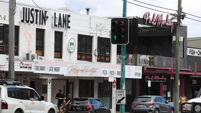 Popular Burleigh nightlife spots Justin Lane and The Pink Monkey. Picture Glenn Hampson