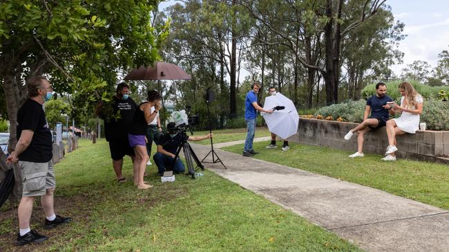 Behind the scenes of Falling in Slow Motion. Picture: Supplied