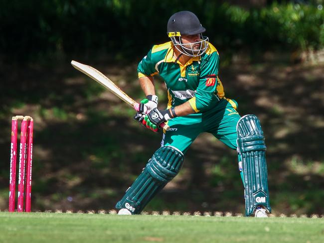 Abdul Kherkhan at the crease for the Hawks. Picture: Kate Zarifeh