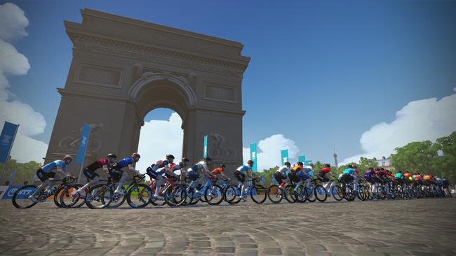 The first virtualised Tour de France begins this weekend. Official Tour de France riders including Australian riders will take part. Picture: Zwift.