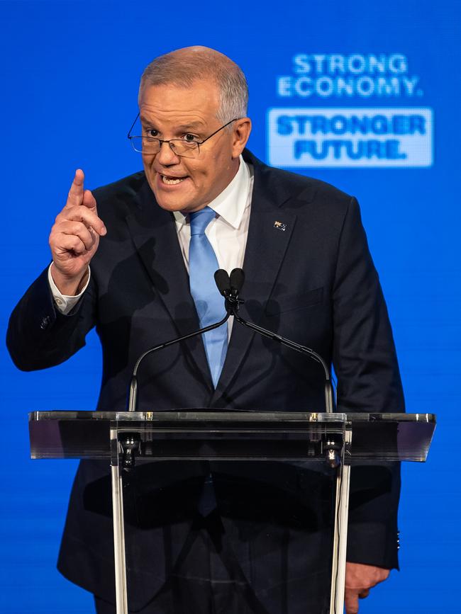 Prime Minister Scott Morrison announces his plan to allow first homebuyers to use part of their super to break into the property market. Picture: Jason Edwards