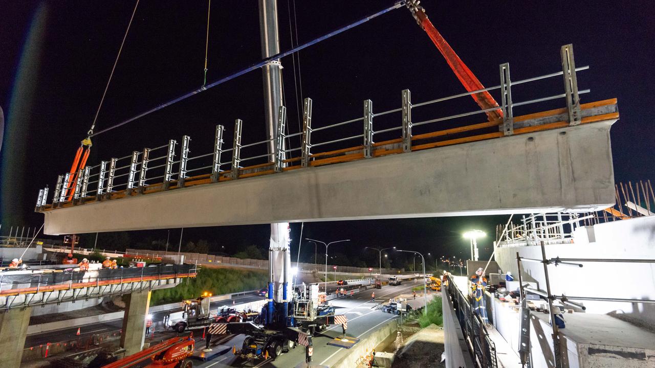 Girders lifted into place in Sumners Road Interchange renewal | The ...