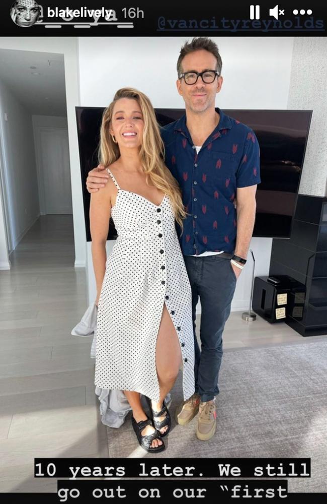 Blake Lively and Ryan Reynolds on their 10th anniversary date night.