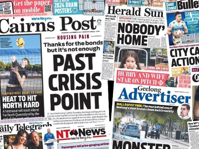 The front pages from across News Corp publications.