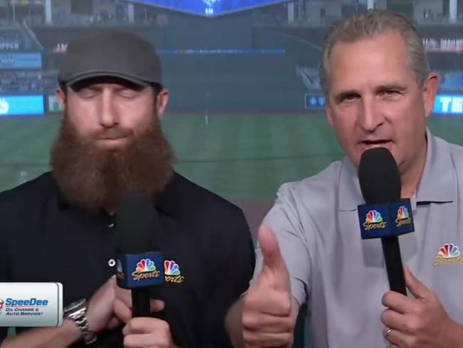 A’s broadcaster Glen Kuiper made a horrendous on-air mistake. Pic: NBC Sports