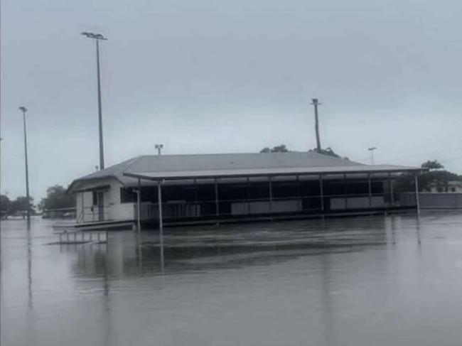 Flooding at Ingham's Herbert River Crushers clubhouse in February 2025. Picture: Herbert River Crushers