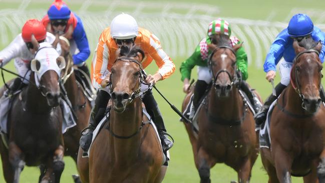 Jockey Hugh Bowman guides Ljungberg to victory at Royal Randwick.